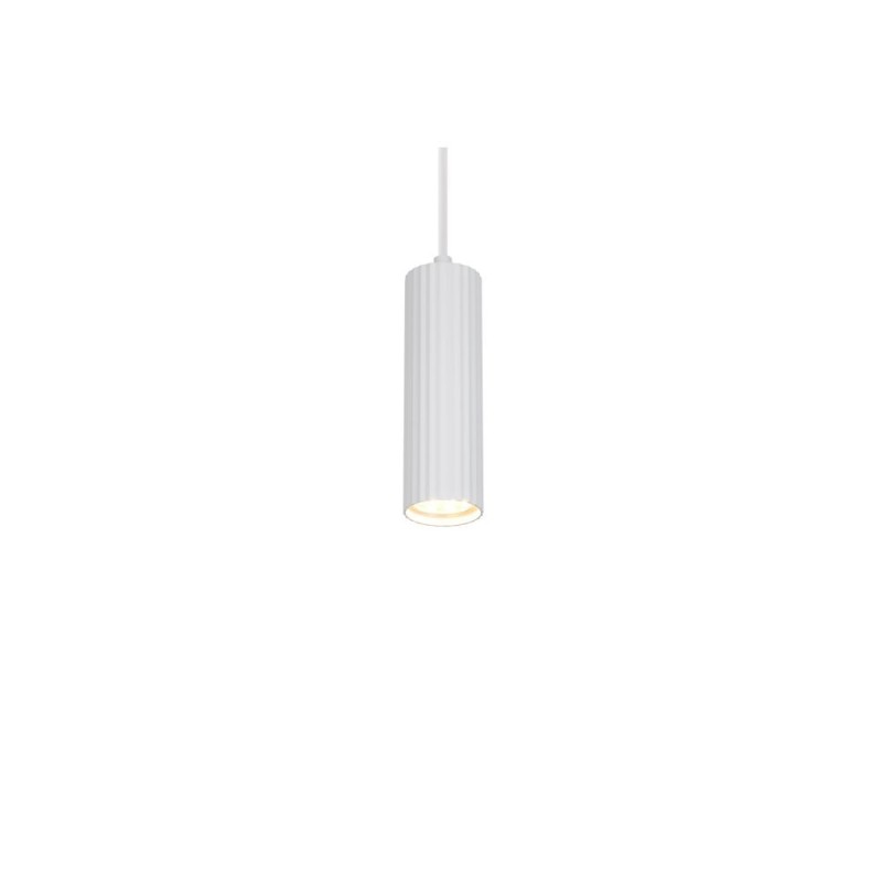 Trio-367700131 - Soka - Matt White Ribbed Pendant