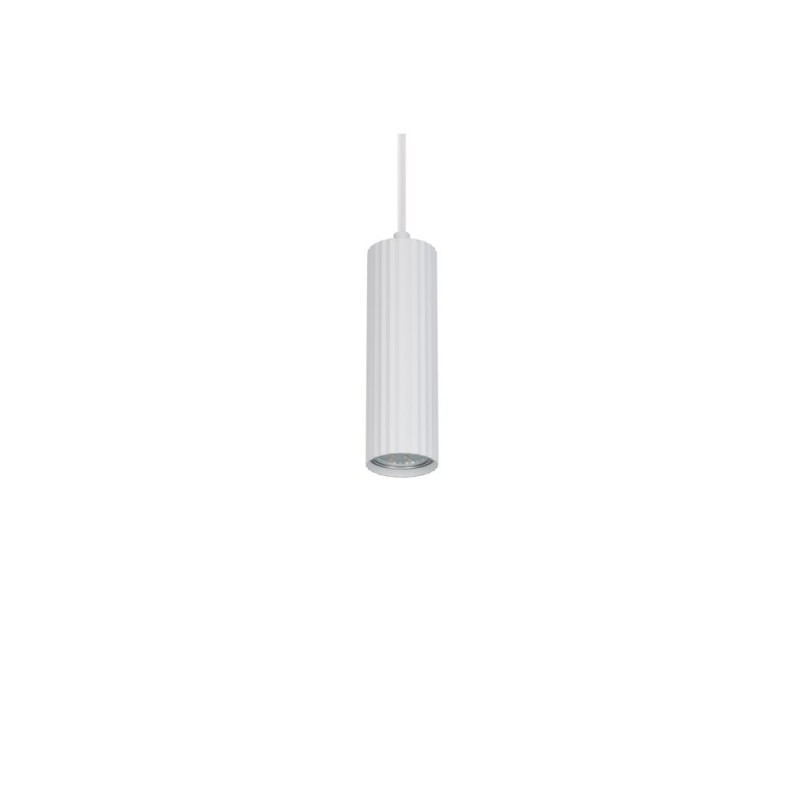 Trio-367700131 - Soka - Matt White Ribbed Pendant