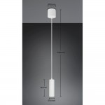 Soka - Matt White Ribbed Pendant