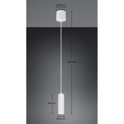 Soka - Matt White Ribbed Pendant