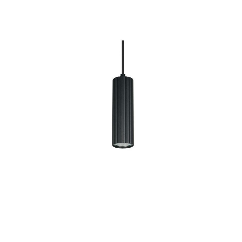 Trio-367700132 - Soka - Matt Black Ribbed Pendant