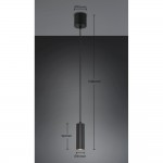 Soka - Matt Black Ribbed Pendant