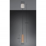 Soka - Coffee & Warm Grey Ribbed Pendant