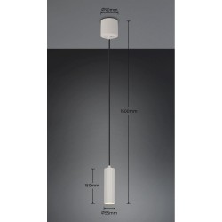 Soka - Warm Grey Ribbed Pendant