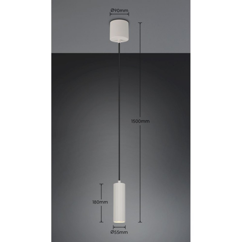 Trio-367700176 - Soka - Warm Grey Ribbed Pendant