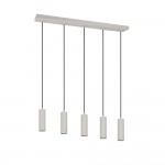 Soka - Warm Grey Ribbed 5 Light over Island Fitting