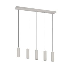 Soka - Warm Grey Ribbed 5 Light over Island Fitting