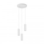 Soka - Matt White Ribbed 3 Light Cluster Pendant