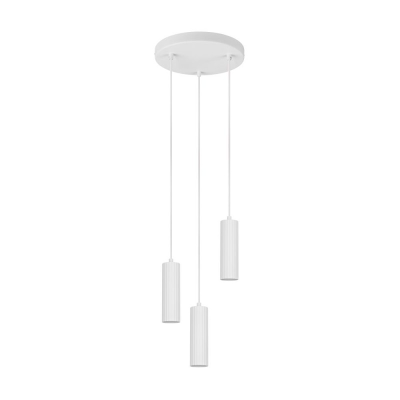 Trio-367730331 - Soka - Matt White Ribbed 3 Light Cluster Pendant