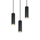 Trio-367730332 - Soka - Matt Black Ribbed 3 Light Cluster Pendant
