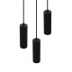 Trio-367730332 - Soka - Matt Black Ribbed 3 Light Cluster Pendant
