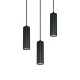 Trio-367730332 - Soka - Matt Black Ribbed 3 Light Cluster Pendant