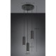 Trio-367730332 - Soka - Matt Black Ribbed 3 Light Cluster Pendant