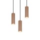 Trio-367730365 - Soka - Coffee & Warm Grey Ribbed 3 Light Cluster Pendant