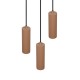 Trio-367730365 - Soka - Coffee & Warm Grey Ribbed 3 Light Cluster Pendant