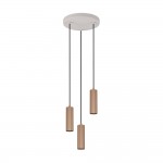 Soka - Coffee & Warm Grey Ribbed 3 Light Cluster Pendant