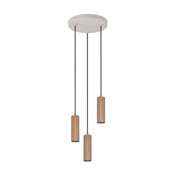 Soka - Coffee & Warm Grey Ribbed 3 Light Cluster Pendant