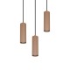 Trio-367730365 - Soka - Coffee & Warm Grey Ribbed 3 Light Cluster Pendant