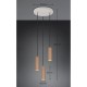 Trio-367730365 - Soka - Coffee & Warm Grey Ribbed 3 Light Cluster Pendant