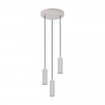 Soka - Warm Grey Ribbed 3 Light Cluster Pendant