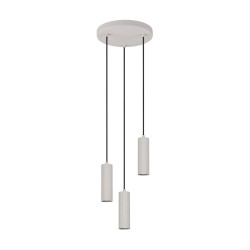 Soka - Warm Grey Ribbed 3 Light Cluster Pendant