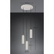 Trio-367730376 - Soka - Warm Grey Ribbed 3 Light Cluster Pendant