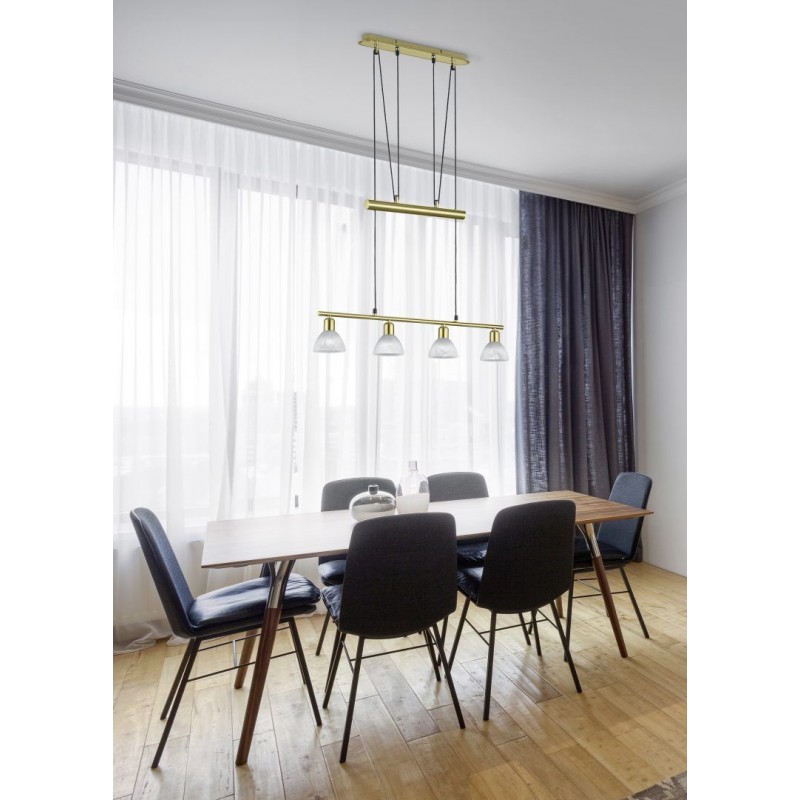 - Levisto - Matt Brass 4 Light over Island Fitting with Alabaster Glass Trio-371010408 - Levisto - Matt Brass 4 Light over Island Fitting with Alabaster Glass
