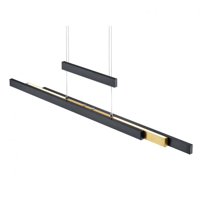 Kitchen Lights - Trajan - Matt Black & Matt Brass CCT Linear Profile Trio-375310502 - Trajan - Matt Black & Matt Brass CCT Linear Profile