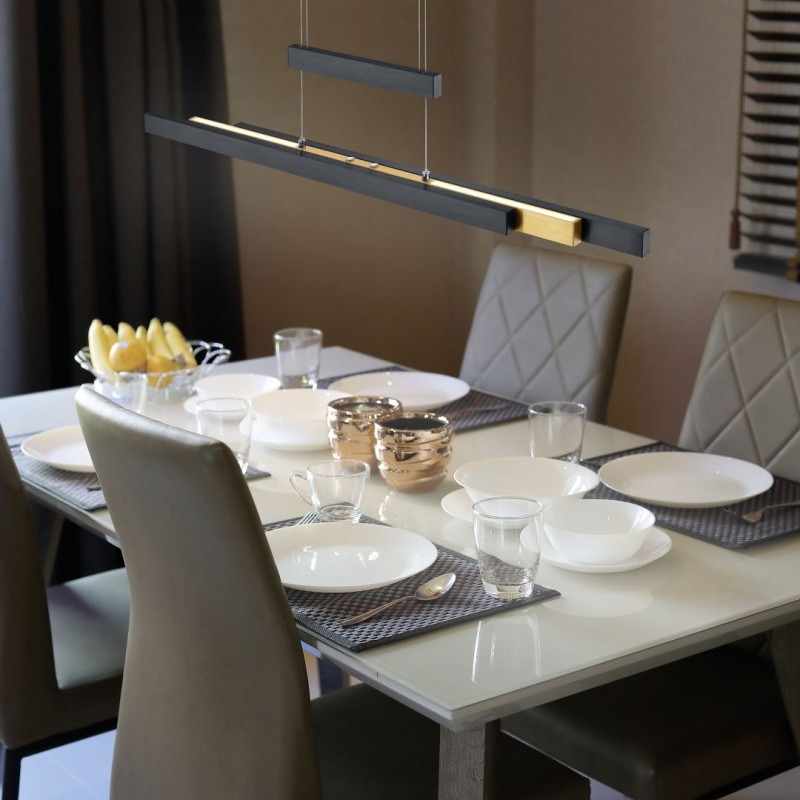 Kitchen Lights - Trajan - Matt Black & Matt Brass CCT Linear Profile Trio-375310502 - Trajan - Matt Black & Matt Brass CCT Linear Profile