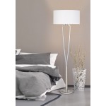 Paris II - Matt Nickel Floor Lamp with White Shade Paris II - Matt Nickel Floor Lamp with White Shade