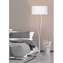 Paris II - Matt Nickel Floor Lamp with White Shade Paris II - Matt Nickel Floor Lamp with White Shade