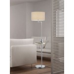 Claas - Matt Nickel USB Floor Lamp with Grey Shade Claas - Matt Nickel USB Floor Lamp with Grey Shade