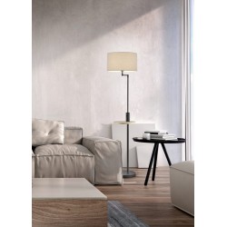 Claas - Matt Black USB Floor Lamp with Grey Shade Claas - Matt Black USB Floor Lamp with Grey Shade