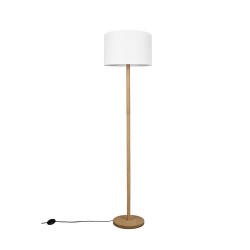 Korba - Wooden Floor Lamp with White Shade