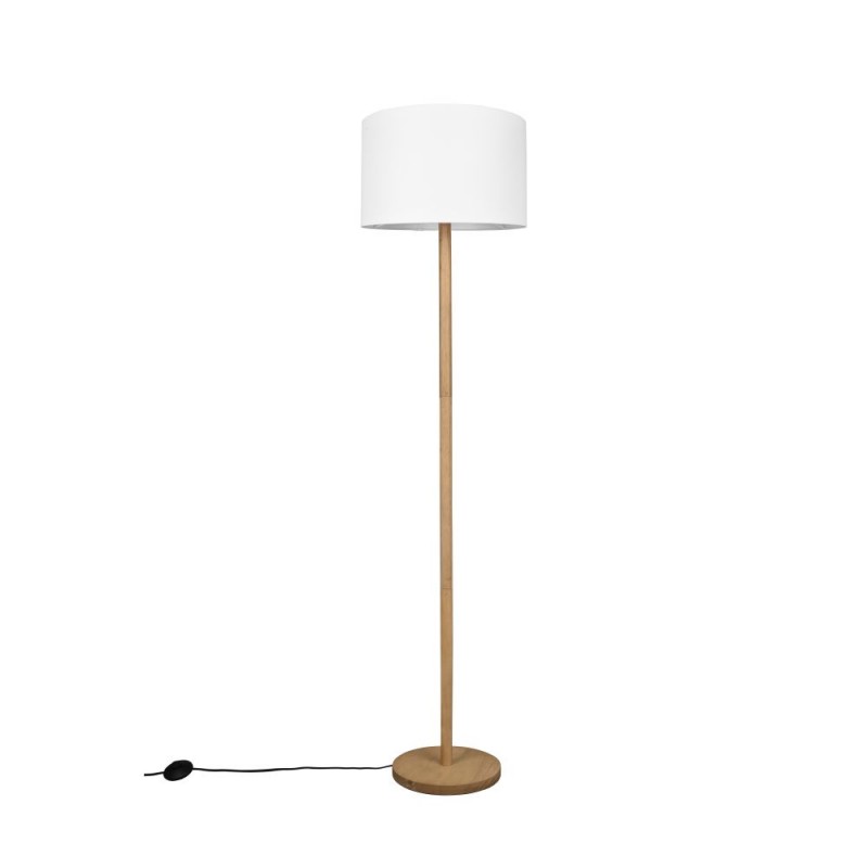 Trio-401200101 - Korba - Wooden Floor Lamp with White Shade