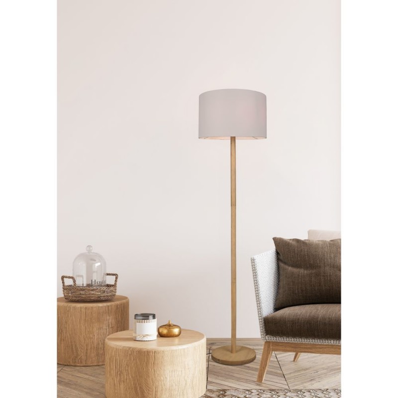 Trio-401200101 - Korba - Wooden Floor Lamp with White Shade