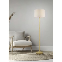 Korba - Wooden Floor Lamp with White Shade
