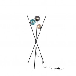 Lance - Black 3 Light Tripod Floor Lamp with Multicolour Glasses Lance - Black 3 Light Tripod Floor Lamp with Multicolour Glasses