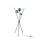 Trio-403400317 - Lance - Black 3 Light Tripod Floor Lamp with Multicolour Glasses