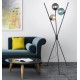 Trio-403400317 - Lance - Black 3 Light Tripod Floor Lamp with Multicolour Glasses