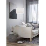 Hotel - Nickel Mother & Child Floor Lamp with White Shade Hotel - Nickel Mother & Child Floor Lamp with White Shade