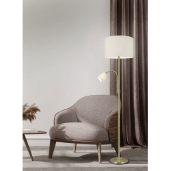 Hotel - Brass Mother & Child Floor Lamp with Cream Shade Hotel - Brass Mother & Child Floor Lamp with Cream Shade