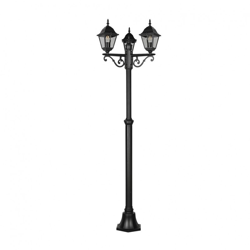 - Livenza - Traditional Matt Black 3 Light Post Trio-405760332 - Livenza - Traditional Matt Black 3 Light Post