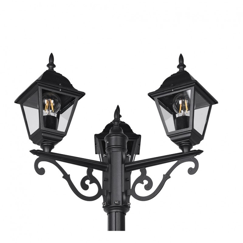 - Livenza - Traditional Matt Black 3 Light Post Trio-405760332 - Livenza - Traditional Matt Black 3 Light Post