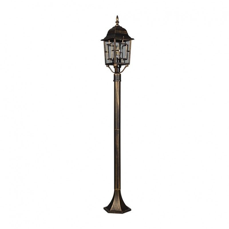 Trio-405960128 - Volturno - Black & Gold Post with Clear Diffuser