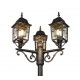 - Volturno - Black & Gold 3 light Post with Clear Diffuser Trio-405960328 - Volturno - Black & Gold 3 light Post with Clear Diffuser