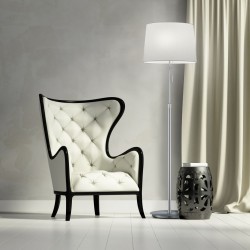 Lyon - Matt Nickel 3 Light Floor Lamp with White Shade Lyon - Matt Nickel 3 Light Floor Lamp with White Shade