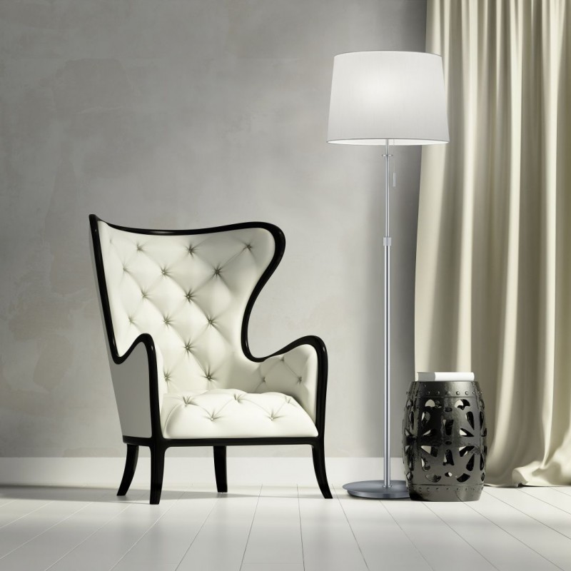 - Lyon - Matt Nickel 3 Light Floor Lamp with White Shade Trio-409100307 - Lyon - Matt Nickel 3 Light Floor Lamp with White Shade