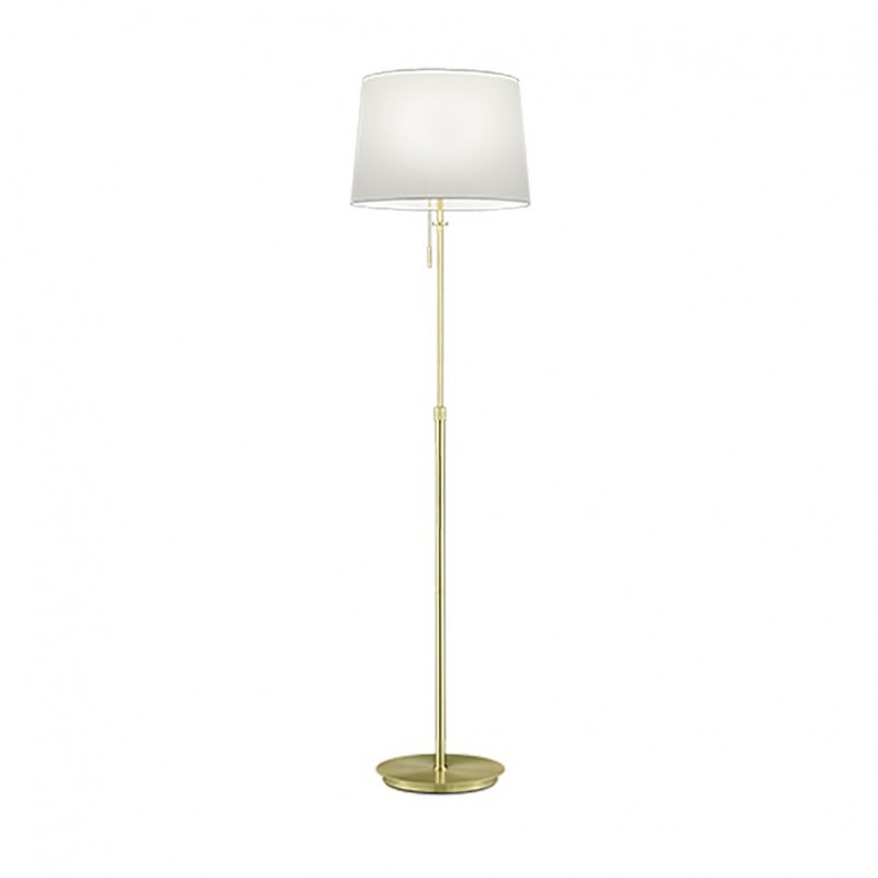 Table & Floor Lamp - Lyon - Matt Brass 3 Light Floor Lamp with White Shade Trio-409100308 - Lyon - Matt Brass 3 Light Floor Lamp with White Shade