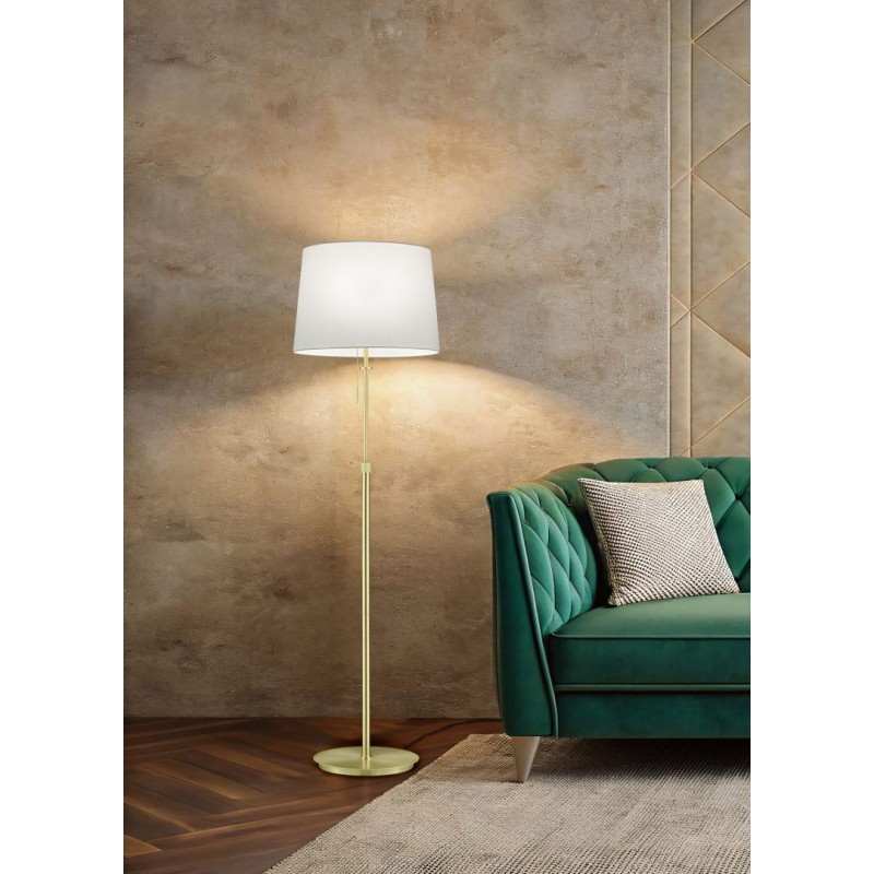 Table & Floor Lamp - Lyon - Matt Brass 3 Light Floor Lamp with White Shade Trio-409100308 - Lyon - Matt Brass 3 Light Floor Lamp with White Shade